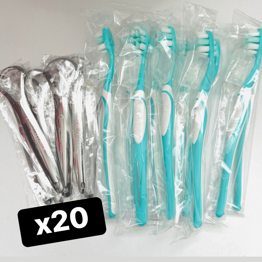 20 Guru Nanda Toothbrushes + 20 tongue scrapers
